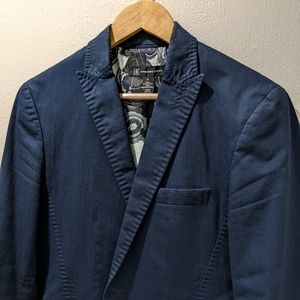 SOLD - INC navy cotton blazer